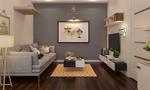 Thi công phòng khách cho căn hộ mini