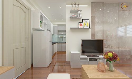 Thiết kế thi công phòng khách chung cư mini