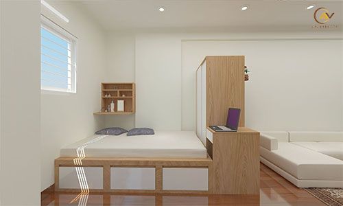 Phòng ngủ liền kề phòng khách