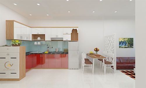 Thi công tủ bếp chung cư Hà Đô bởi nội thất Âu Việt