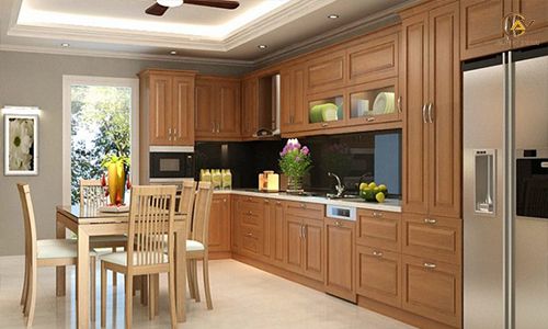 Bếp gỗ sồi giá xưởng