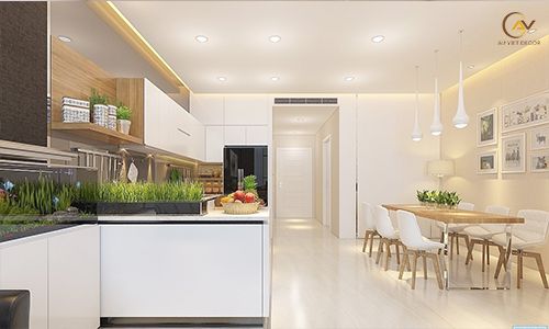 Thi công tủ bếp cho nhà ống