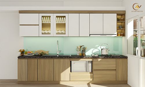 tủ bếp laminate dep