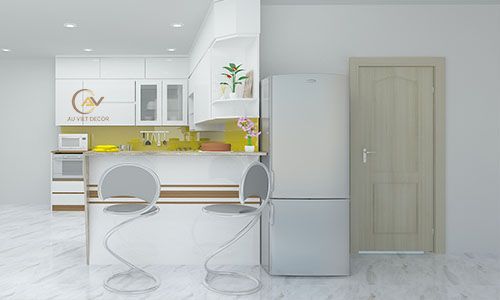 Quầy bar nhỏ cho tủ bếp chung cư - cty Nội Thất Âu Việt