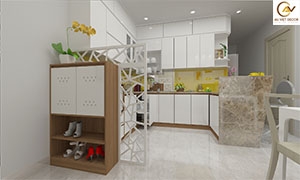 Tủ bếp Melamine đẹp hiện đại