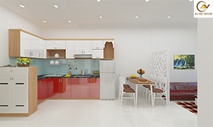Tủ bếp Melamine chữ L