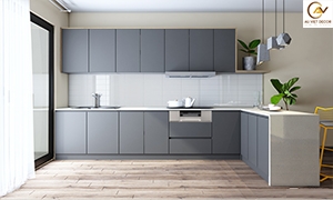 Tủ bếp Laminate đẹp hiện đại