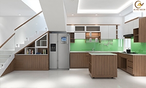Tủ bếp gỗ MDF phủ laminate đẹp