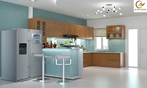 Tủ bếp gỗ tự nhiên đẹp giá rẻ