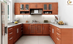 Tủ bếp gỗ tự nhiên đẹp hiện đại