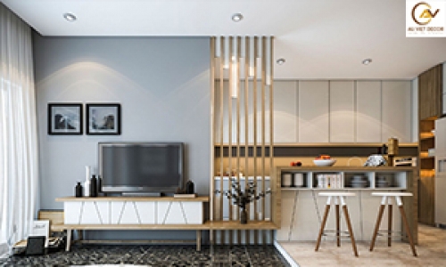 Mẫu tủ bếp có quầy Bar