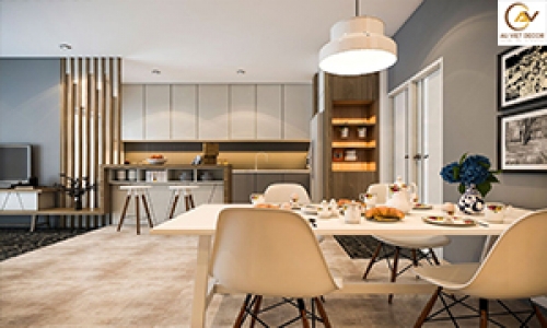 Mẫu tủ bếp có quầy Bar