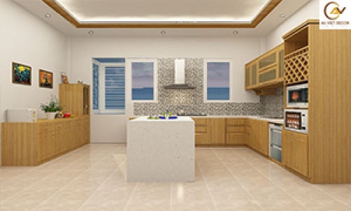 Tủ bếp gỗ MDF phủ laminate đẹp