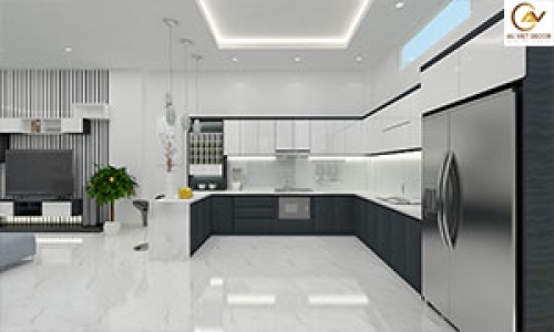 Tủ bếp Melamine đẹp cho nhà phố