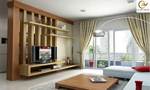 Thiết kế nội thất phòng khách cho chung cư mini